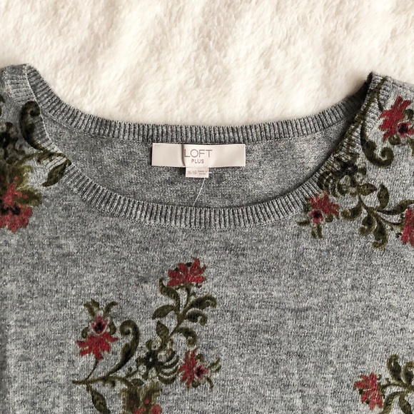 LOFT | Plus Wool Blend Blooming Vine Sweater *NWT* - Picture 3 of 10